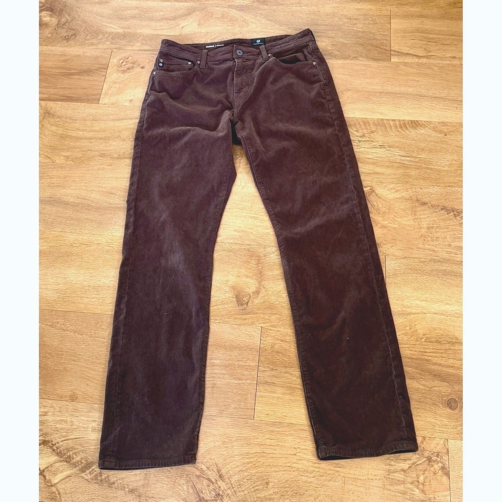 AG Adriano Goldschmied The Graduate Corduroy Pants Mens 32x32 Brown Tailored Leg